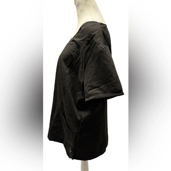 Grey’s Anatomy 4 Pocket Vneck Love Zipper Top Scrub Black Size XL - Picture 2 of 7